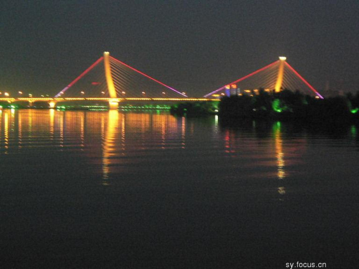 图片:沈阳五里河公园的照片(夜景)