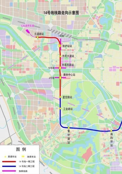 本建设规划12号线起于管城区南曹乡豫一路站,止于中牟县刘集镇文汇