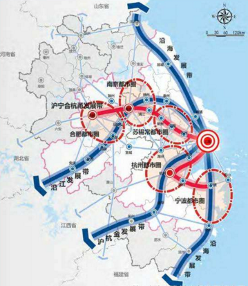 文化认同等方面与上海关系更加紧密的地区(苏州,无锡,南通,宁波,嘉兴