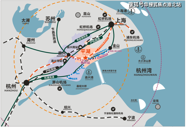 距离沪浙杭高铁嘉善南站15公里(通上海虹桥;4.