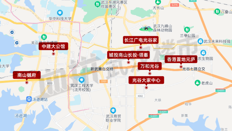 城投南山长投·领峯,香港置地元庐,先后入市;中建大公馆,长江广电