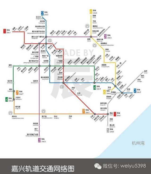 嘉兴未来十年规划了5条地铁,2条通杭州,2条通上海,1条