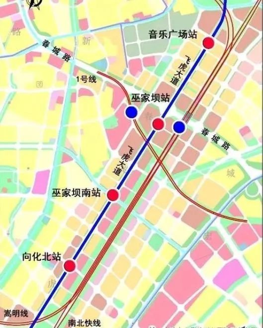 昆明地铁8号线先从中间开建巫家坝4个站点率先开工