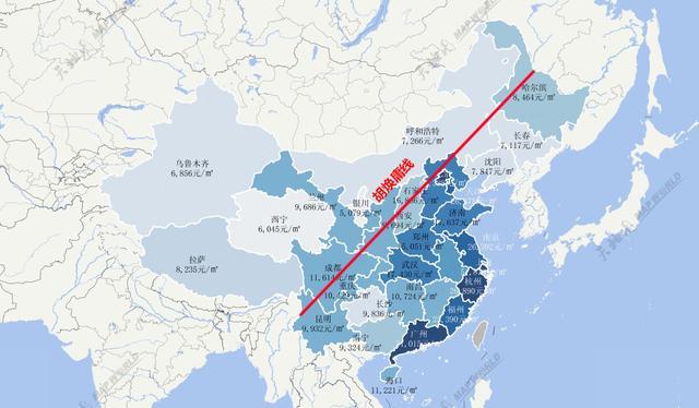 7月最新房价出炉原来房价和胡焕庸线还有这样的关系