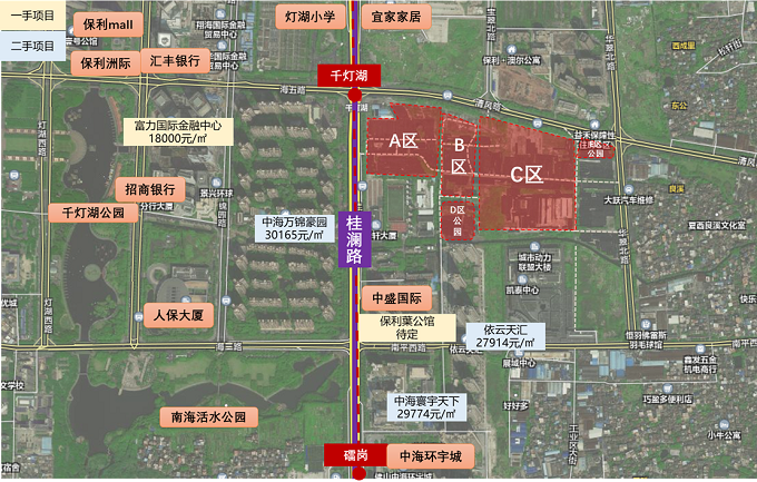 本地块位于千灯湖地铁站a出口旁,属于真正意义上的地铁上盖,广佛线已