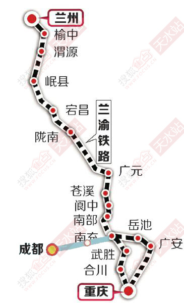 天水—武都铁路将经过成县与陇南站相接,然后沿着兰渝铁路线,经过四川