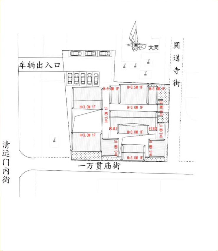 规划总平面布置图圆通寺讲堂项目项目建筑面积以审批的总平面图为准