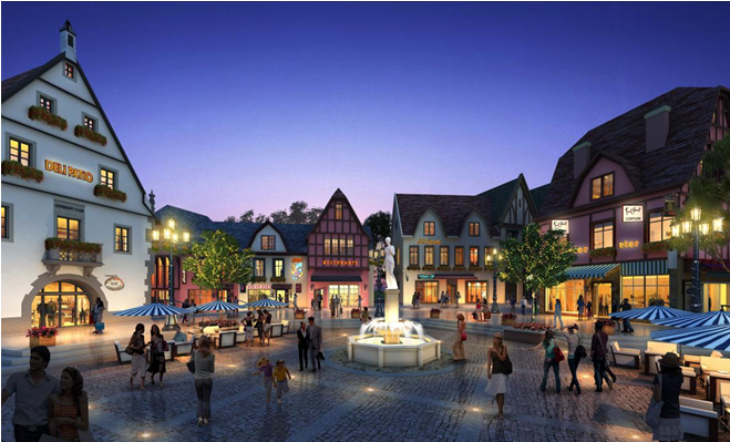 科尔马庄园配备5000㎡水岸风情商业街,除了别具一格的视觉享受,规划有