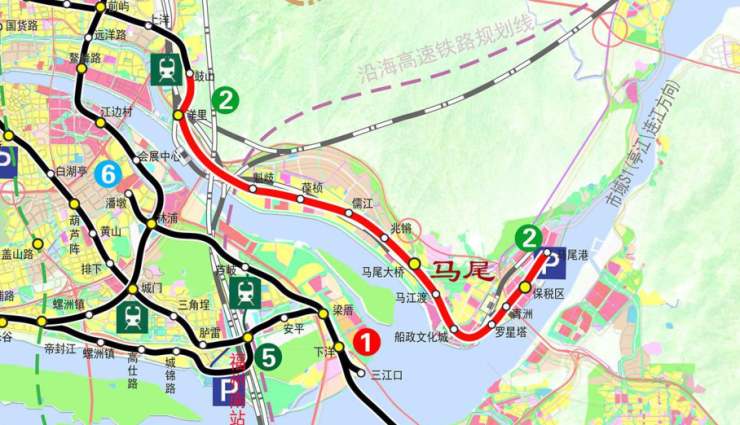 福州地铁2号线马尾延伸段站点确定 实施期限顺延至2024年