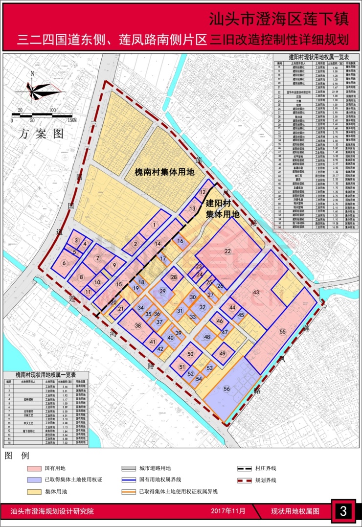 3,本次規劃片區涉及槐南村,建陽村2個行政村用地.