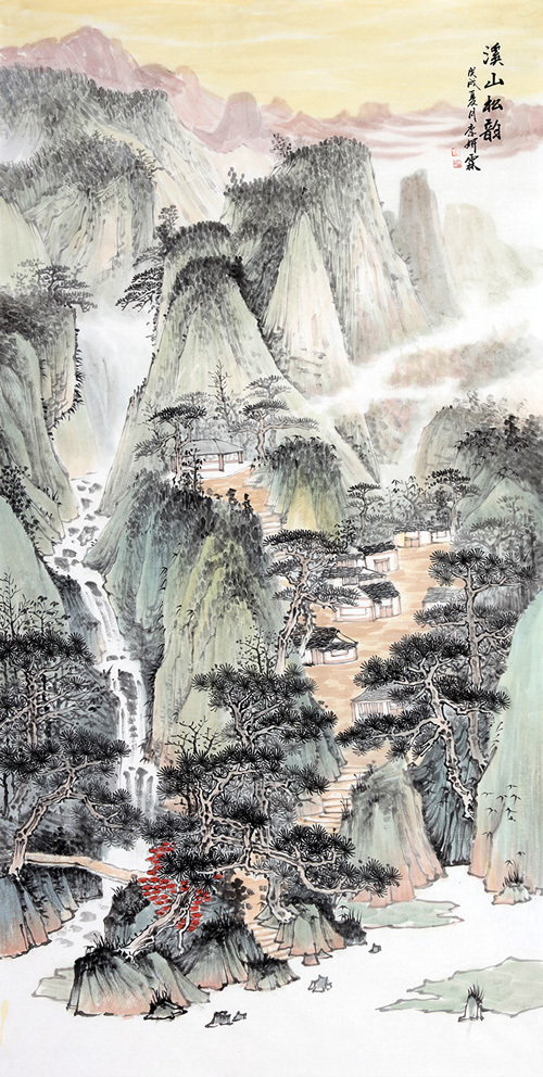 家居餐厅字画挂什么山水国画美丽独特景色多