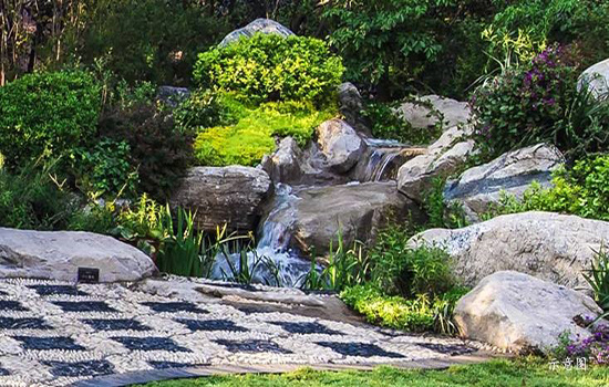 园区叠石,理水 示意图