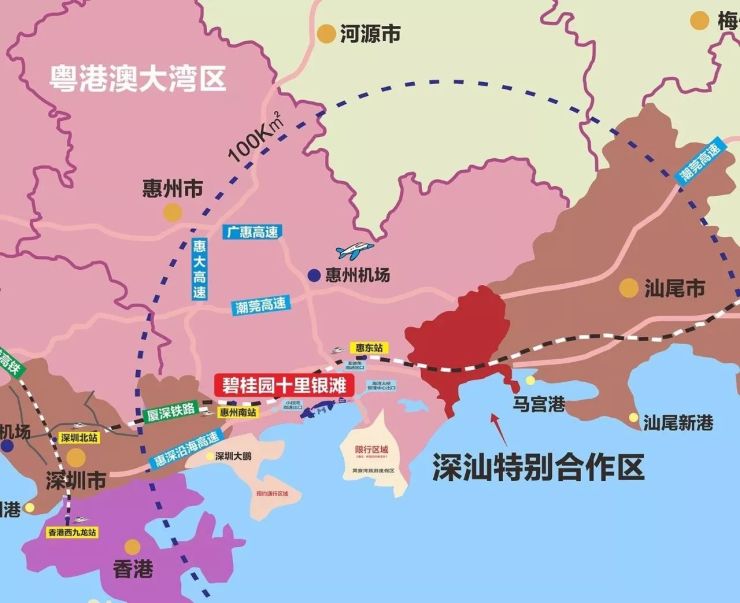 深圳与惠州交界地图图片