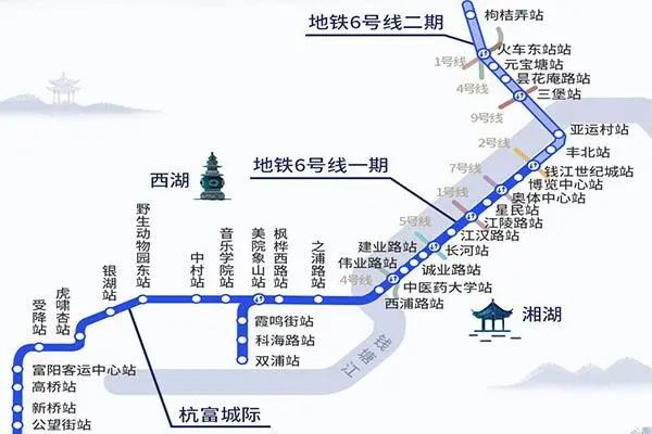 地铁6号线线路 | 网络图从东润大厦所屹立的枸桔弄站出发,想要逛街