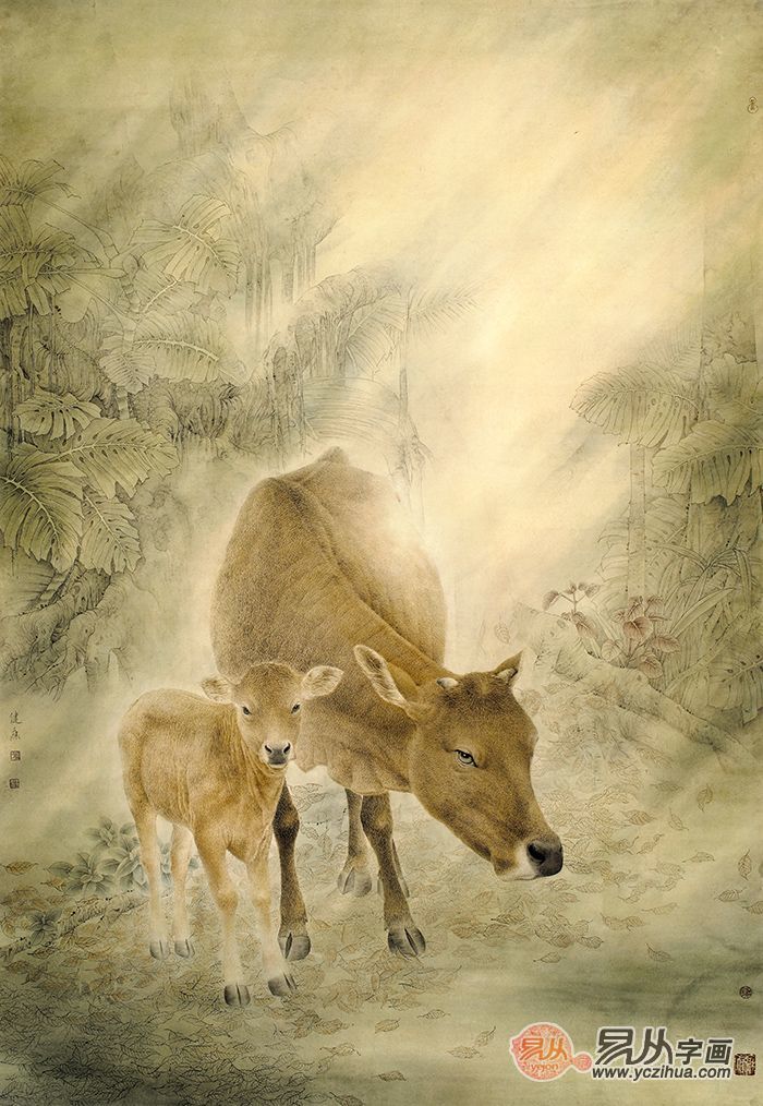 国画牛中美协画家蓝健康笔下的原生态艺术