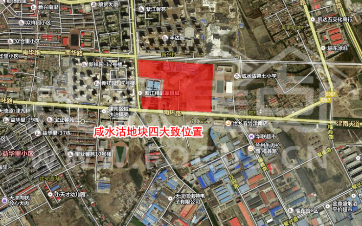 地块位置:以咸水沽为中心的北高端商圈内,咸水沽镇中心地带,咸水沽七