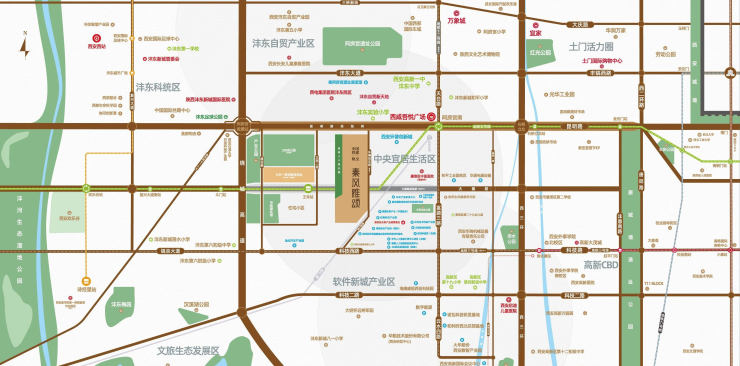 西安中国铁建轨交秦风雅颂-周边配套-卖点分析-区位发展-园林绿化(图5)
