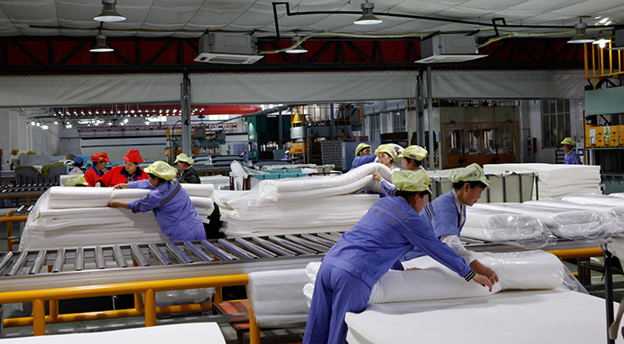 参观梦百合工厂