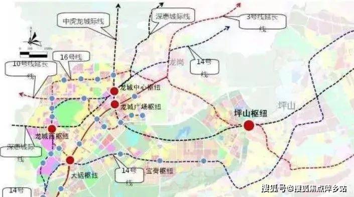 多條公交線路通達龍崗中心城,項目距離16號線龍城西站(在建)約400米