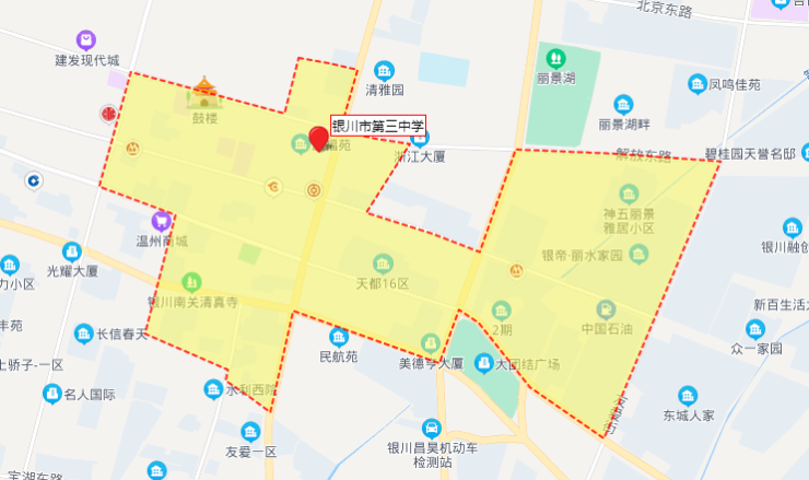 银川市三中片区划分图图片