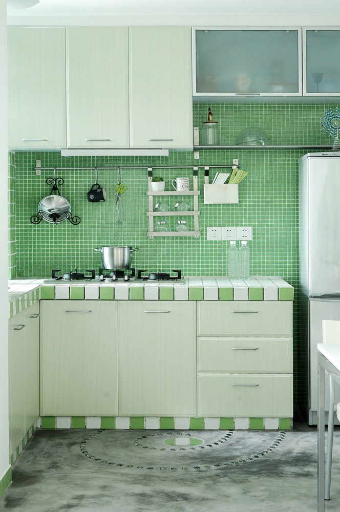 绿色清爽田园风格单身公寓设计师连君曼作品