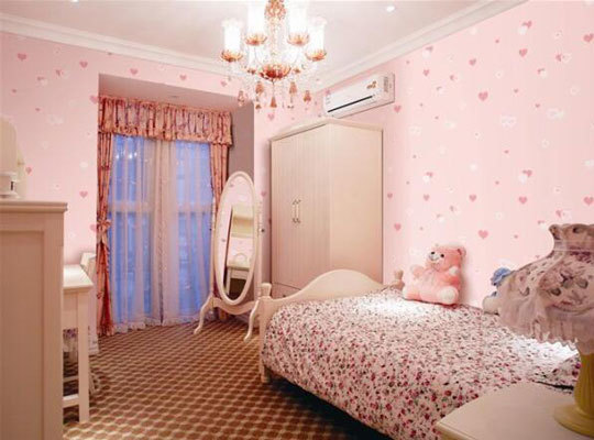 蓝天豚硅藻泥卧室背景墙,满足女生对美的想象