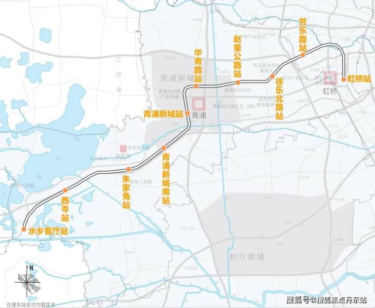 上海示范区线(沪苏嘉城际铁路上海段)示意图3站直达虹桥,无缝换乘示范