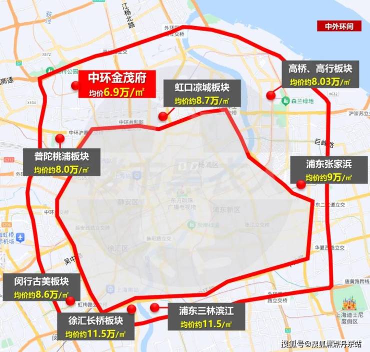 上海中环线路图高清图图片