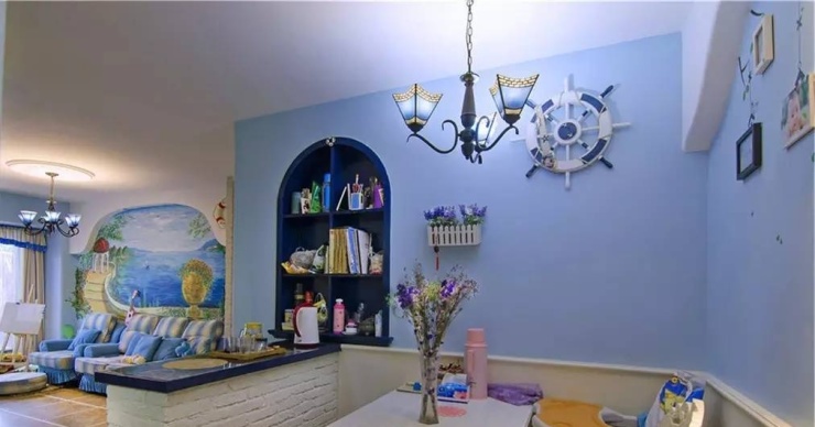 70平米蓝调地中海风格,感受清爽的海洋风~_装修攻略-邢台搜狐焦点家居