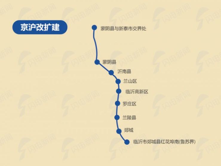 現況:2017年12月1日起開始徵地拆遷京滬高速公路萊蕪至臨沂(魯蘇界)段