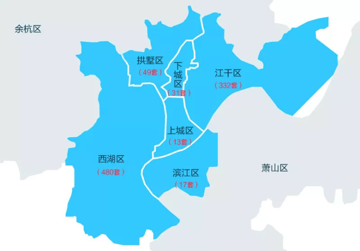 杭州主城区地图划分图图片