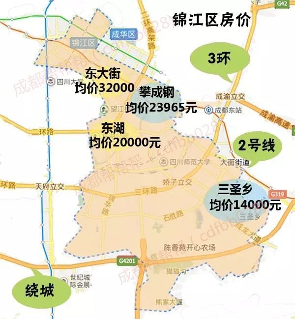 成都2月房價地圖:主城區均價13854元/㎡,終於降了!