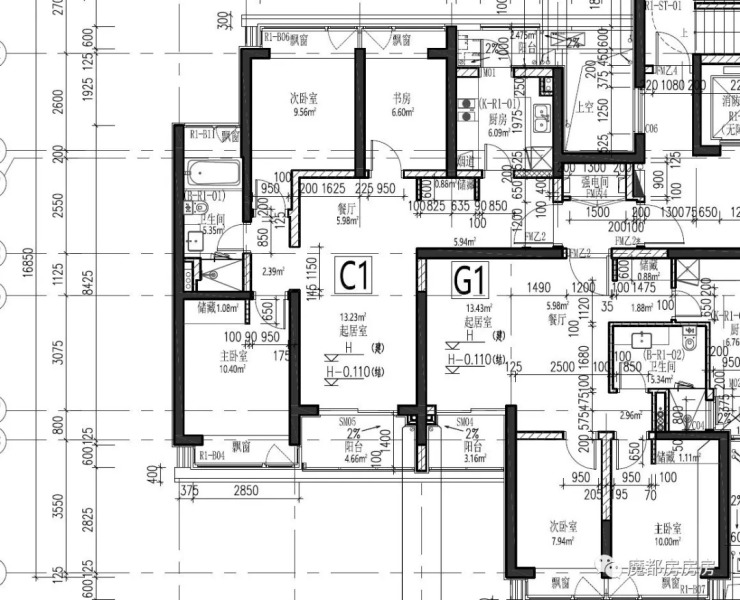 来看具体户型的分布↓再来看晶耀名邸二期待售房源具体户型图(分别为6